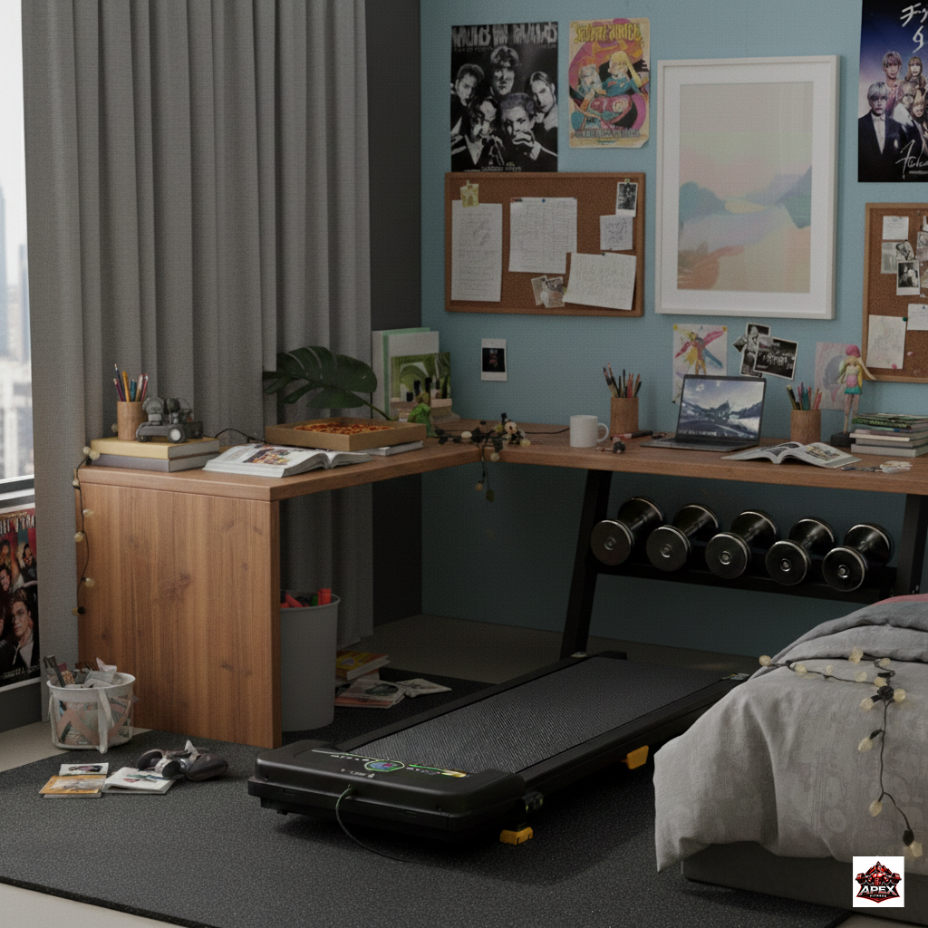 3 level incline Under Desk Treadmill,Compact,LED Display & Remote Controlled.