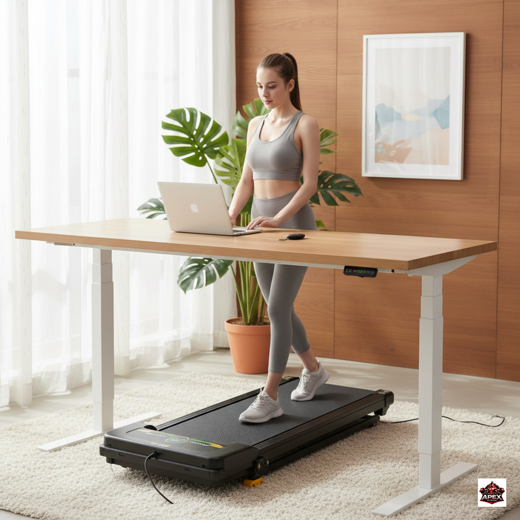 3 level incline Under Desk Treadmill,Compact,LED Display & Remote Controlled.