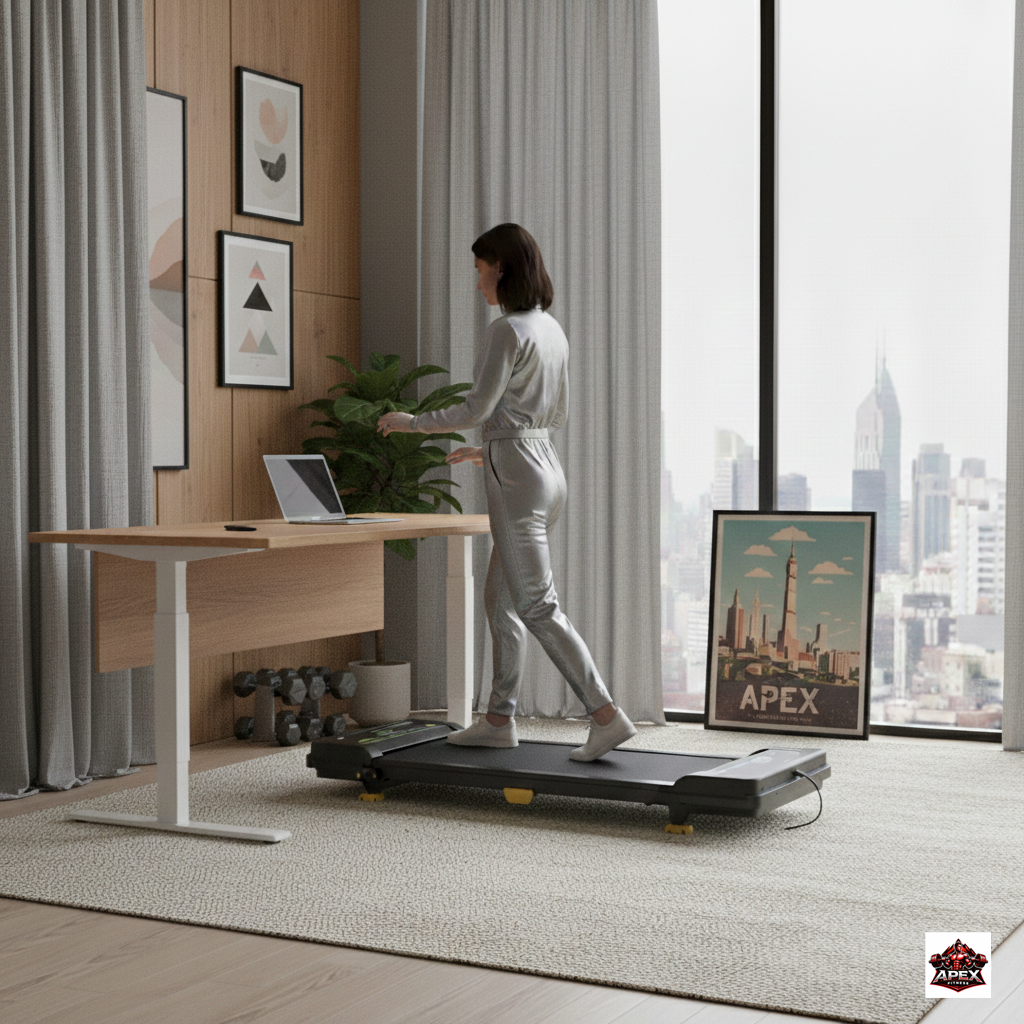 3 level incline Under Desk Treadmill,Compact,LED Display & Remote Controlled.